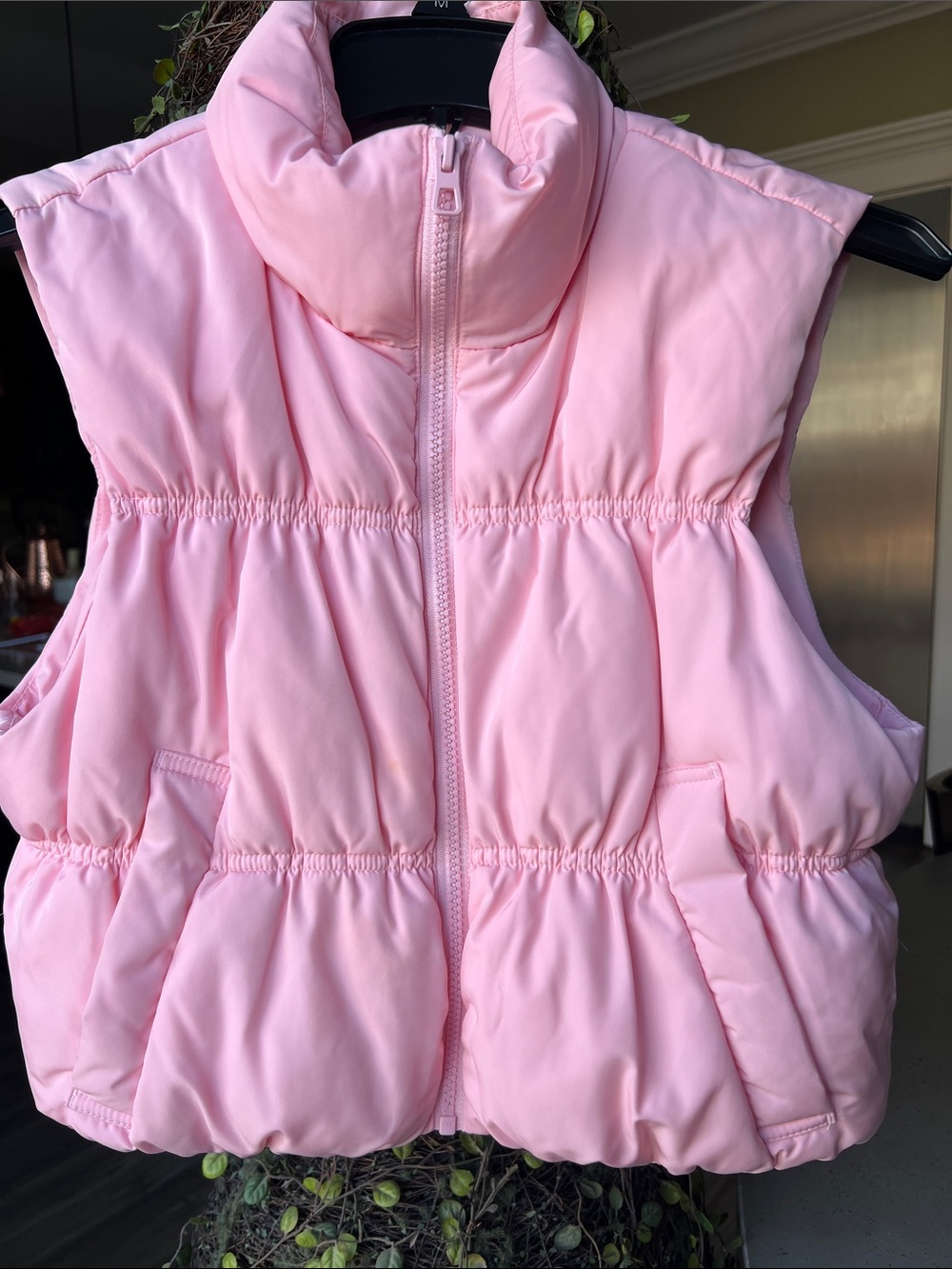 H&M Light Pink Quilted Puffer Vest
